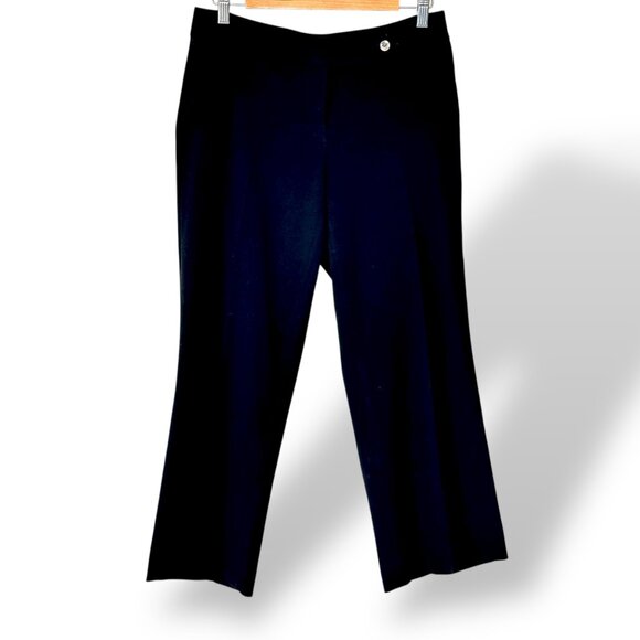 Calvin Klein Pants Women's 4 Black‎ Classic Fit Wide Leg Mid Rise Career Trouser - Picture 1 of 9